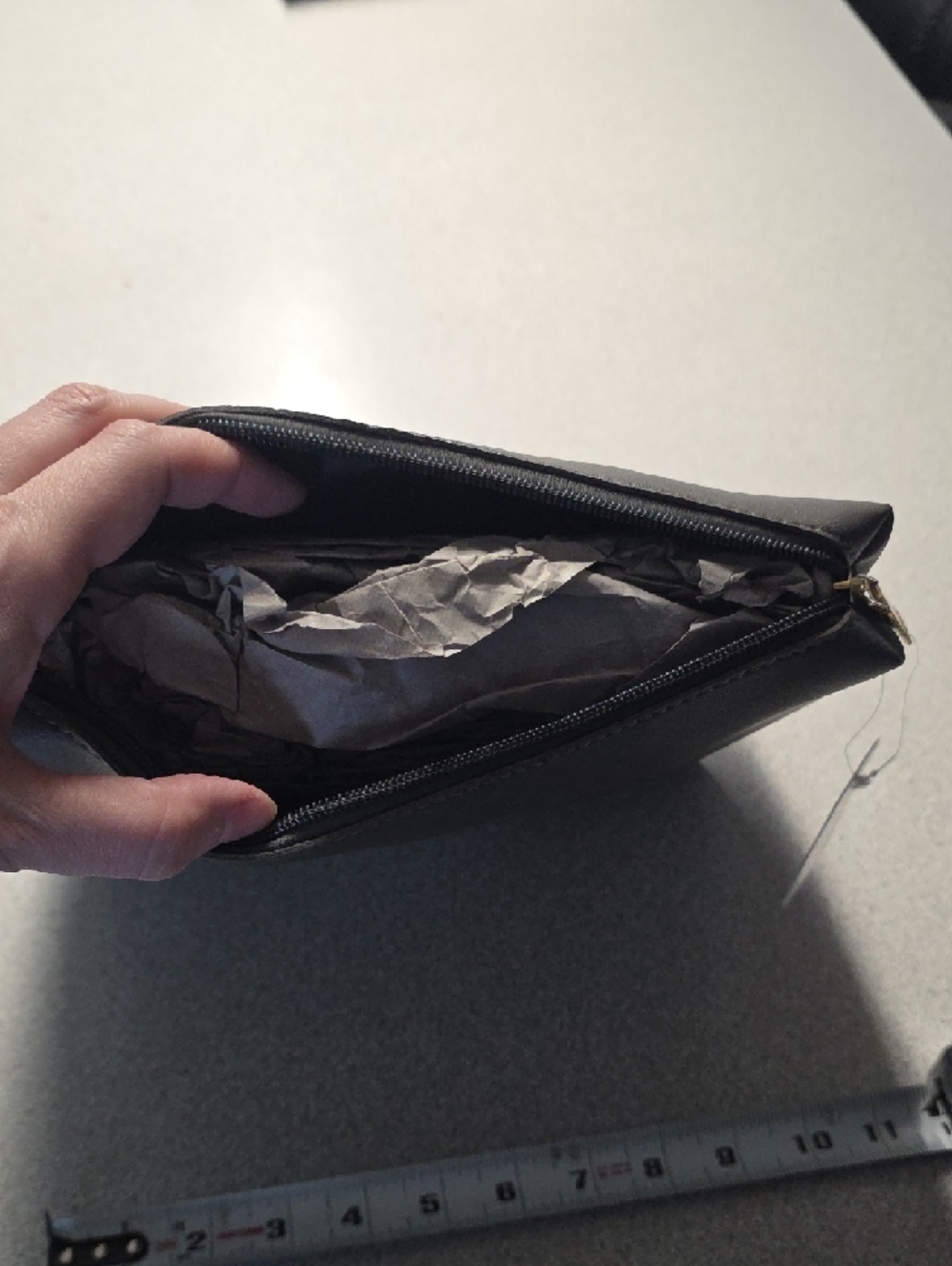Grey Faux Leather Cosmetic Pouch - Picture 5 of 5
